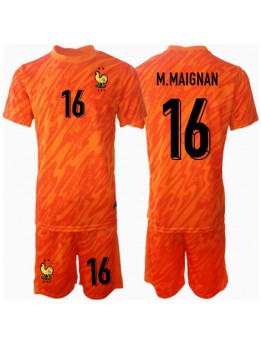 Francuska Mike Maignan #16 Golmanski Dječji Gostujuci Dres kompleti EP 2024 Kratak Rukavima (+ kratke hlače)